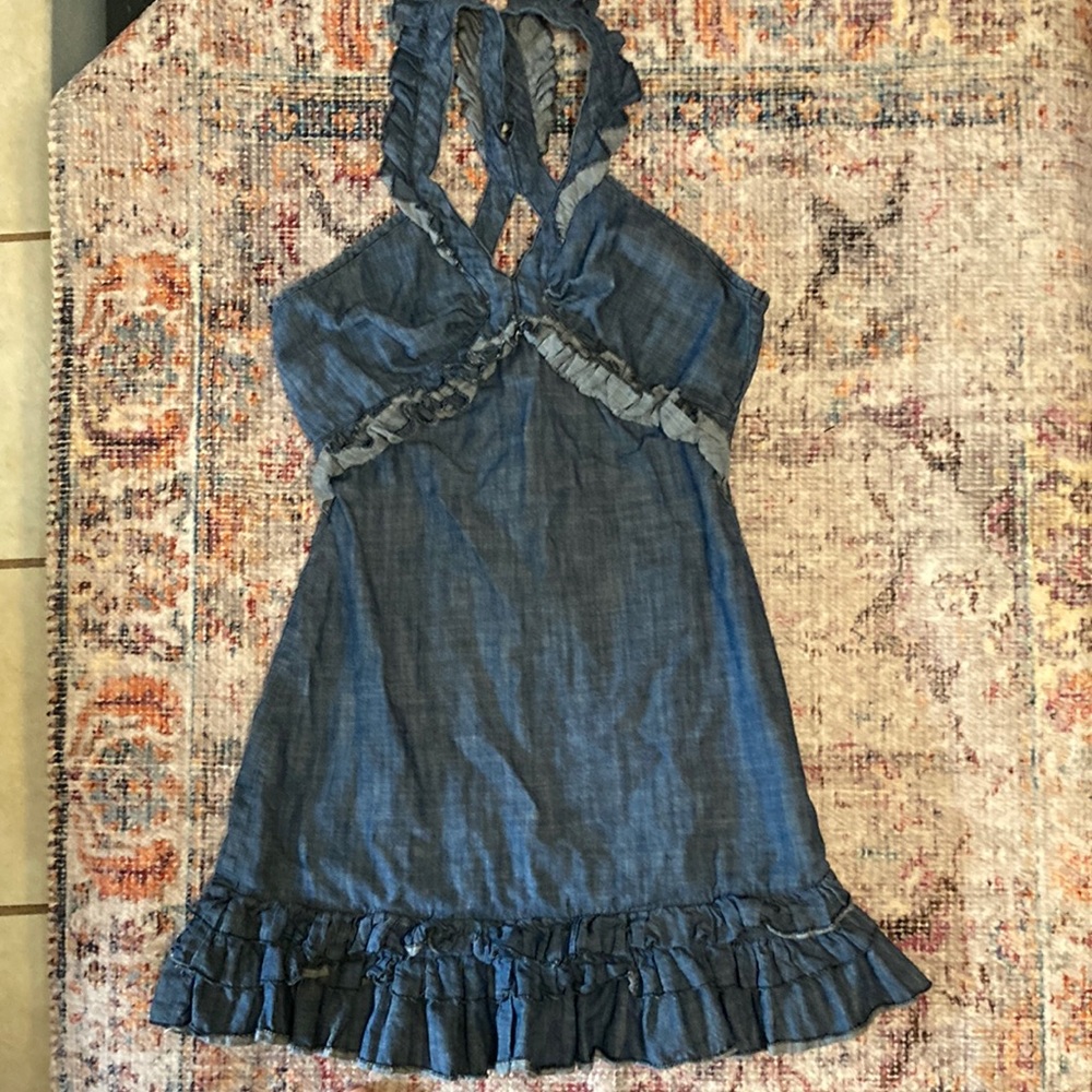 Denim halter dress size small
